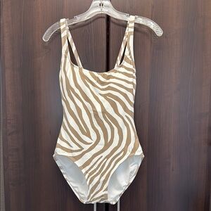 MICHAEL Michael Kors Zebra Print One Piece Swimsuit